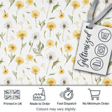 Yellow Dandelion Wildflower Botanical Seamless Pattern Digital Print Fabric by the Metre UK Sewing Quilting Textile