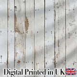 Weathered White Wooden Plank Rustic Farmhouse Seamless Pattern Digital Print Fabric by the Metre UK Sewing Quilting Textile