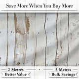 Weathered White Wooden Plank Rustic Farmhouse Seamless Pattern Digital Print Fabric by the Metre UK Sewing Quilting Textile