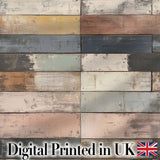 Pastel Painted Wooden Plank Shabby Chic Seamless Pattern Digital Print Fabric by the Metre UK Sewing Quilting Textile