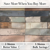 Pastel Painted Wooden Plank Shabby Chic Seamless Pattern Digital Print Fabric by the Metre UK Sewing Quilting Textile