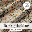 Warm Meadow Floral Botanical Garden Seamless Pattern Digital Print Fabric by the Metre UK Sewing Quilting Textile