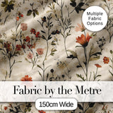 Colorful Wildflower Meadow Botanical Seamless Pattern Digital Print Fabric by the Metre UK Sewing Quilting Textile
