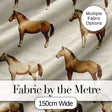 Rustic Brown Horse Farm Animal Seamless Pattern Digital Print Fabric by the Metre UK Sewing Quilting Textile
