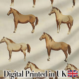Rustic Brown Horse Farm Animal Seamless Pattern Digital Print Fabric by the Metre UK Sewing Quilting Textile
