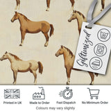 Rustic Brown Horse Farm Animal Seamless Pattern Digital Print Fabric by the Metre UK Sewing Quilting Textile