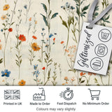 Soft Vintage Botanical Wildflowers on Cream Seamless Pattern Digital Print Fabric by the Metre UK Sewing Quilting Textile