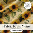 Golden Sunflower Floral Rustic Garden Seamless Pattern Digital Print Fabric by the Metre UK Sewing Quilting Textile