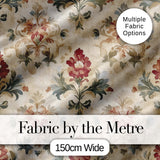 Vintage Damask Floral Motif Soft Neutral Background Seamless Pattern Digital Print Fabric by the Metre UK Sewing Quilting Textile