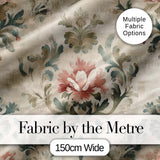 Distressed Vintage Floral Damask Soft Muted Background Seamless Pattern Digital Print Fabric by the Metre UK Sewing Quilting Textile