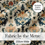 Classic Ornamental Damask Floral Symmetry Seamless Pattern Digital Print Fabric by the Metre UK Sewing Quilting Textile