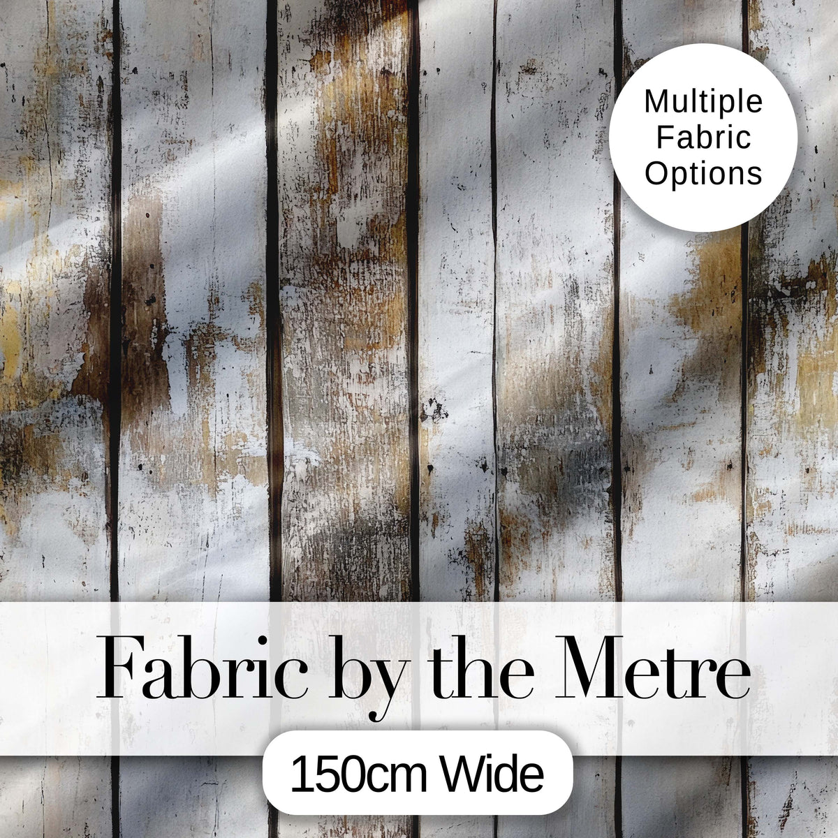 Vertical Weathered Wooden Planks Whitewashed Distressed TextureSeamless Pattern Digital Print Fabric by the Metre UK Sewing Quilting Textile
