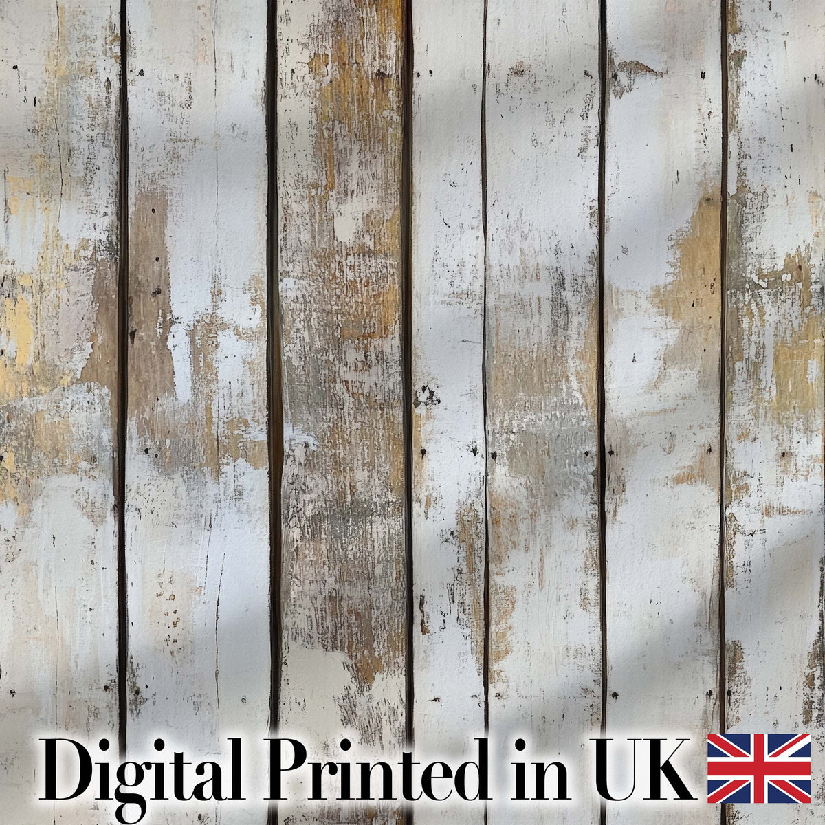 Vertical Weathered Wooden Planks Whitewashed Distressed TextureSeamless Pattern Digital Print Fabric by the Metre UK Sewing Quilting Textile