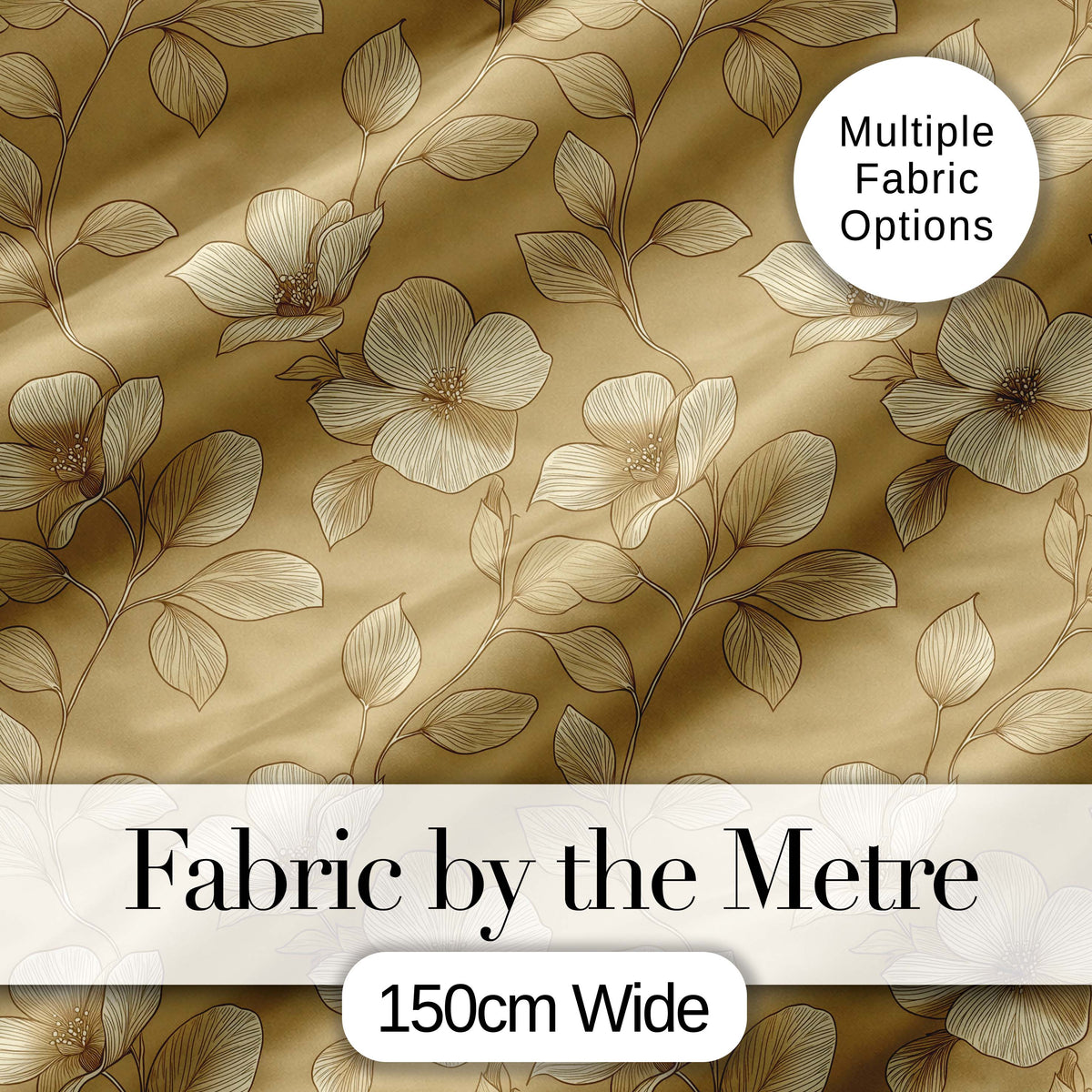 Elegant Beige Floral Line Art Botanical Leaves Seamless Pattern Soft Neutral  Digital Print Fabric by the Metre UK Sewing Quilting Textile