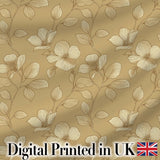 Elegant Beige Floral Line Art Botanical Leaves Seamless Pattern Soft Neutral  Digital Print Fabric by the Metre UK Sewing Quilting Textile