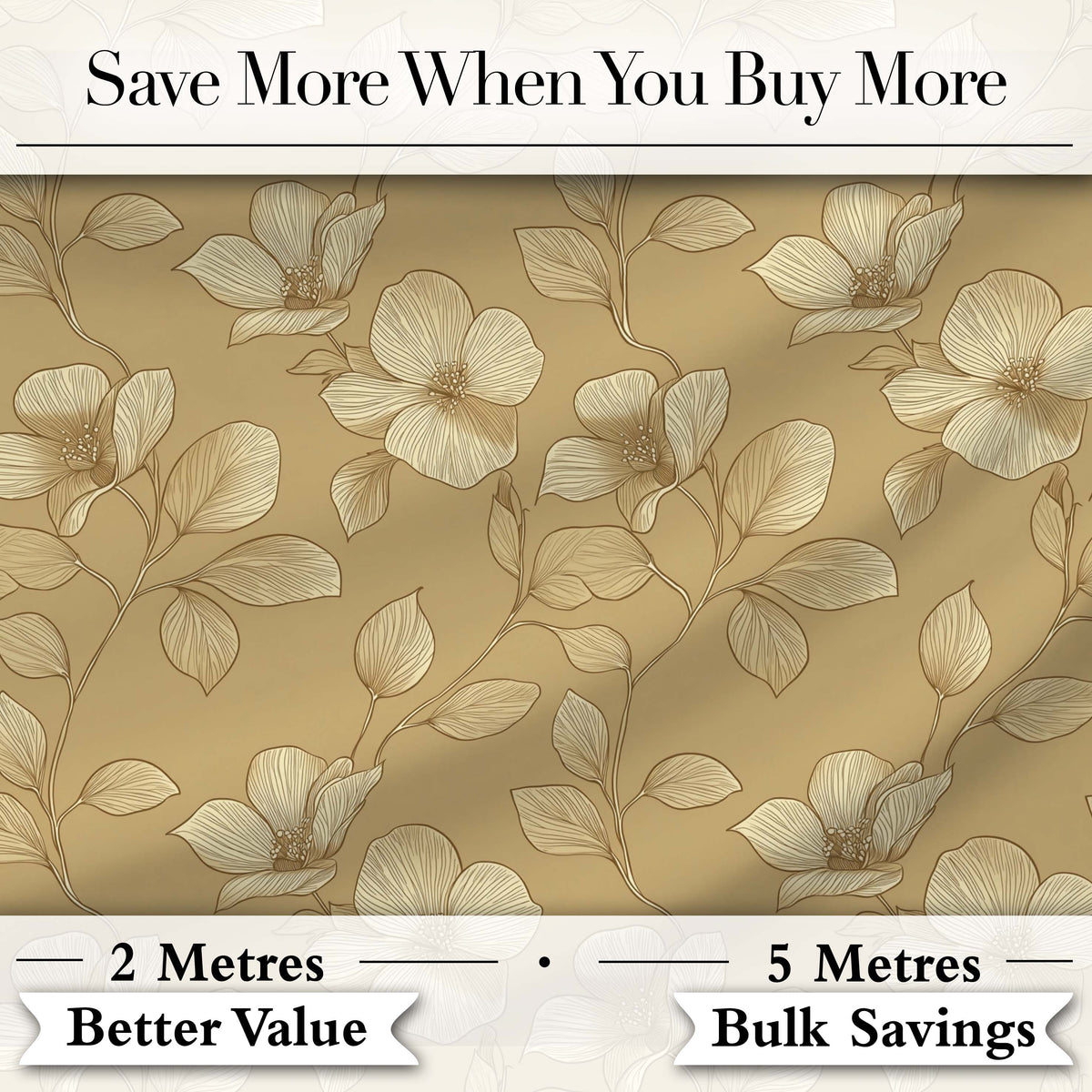 Elegant Beige Floral Line Art Botanical Leaves Seamless Pattern Soft Neutral  Digital Print Fabric by the Metre UK Sewing Quilting Textile