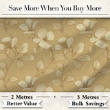 Elegant Beige Floral Line Art Botanical Leaves Seamless Pattern Soft Neutral  Digital Print Fabric by the Metre UK Sewing Quilting Textile