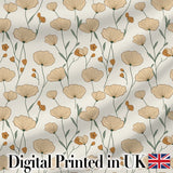 Minimalist Floral Stem Pattern with Botanical Elements Seamless Design Digital Print Fabric by the Metre UK Sewing Quilting Textile