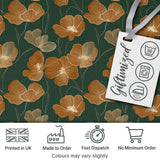 Rustic Autumn Floral Pattern with Warm and Deep Green Seamless Design Digital Print Fabric by the Metre UK Sewing Quilting Textile