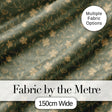 Vintage Olive Floral Vine Pattern with Soft Gold Detailed Flowers Seamless Digital Print Fabric by the Metre UK Sewing Quilting Textile