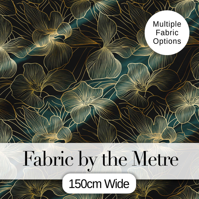 Soft Mint Green Floral Pattern with Delicate Beige Botanical Elements Seamless Digital Print Fabric by the Metre UK Sewing Quilting Textile