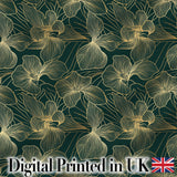 Soft Mint Green Floral Pattern with Delicate Beige Botanical Elements Seamless Digital Print Fabric by the Metre UK Sewing Quilting Textile