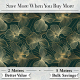 Soft Mint Green Floral Pattern with Delicate Beige Botanical Elements Seamless Digital Print Fabric by the Metre UK Sewing Quilting Textile