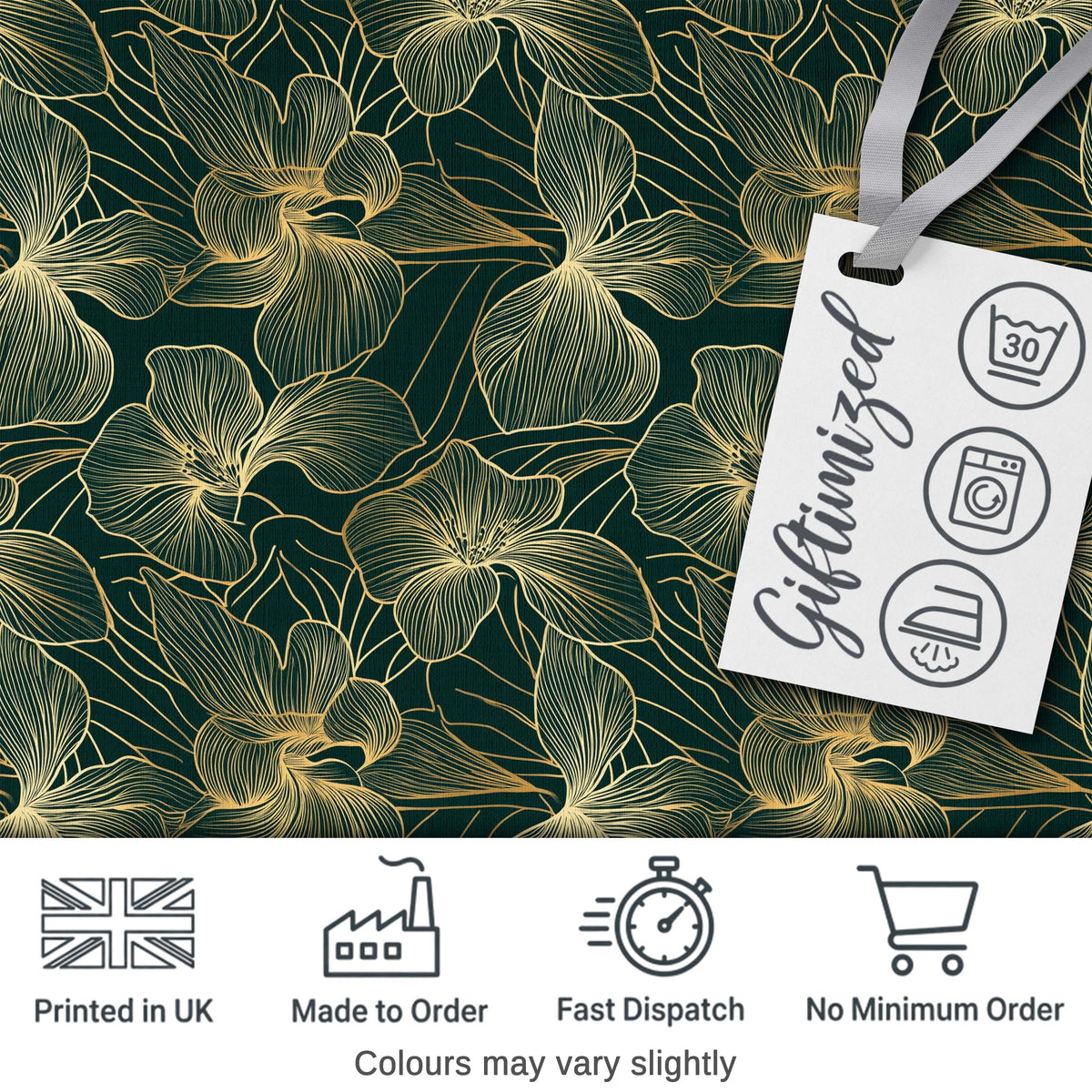 Soft Mint Green Floral Pattern with Delicate Beige Botanical Elements Seamless Digital Print Fabric by the Metre UK Sewing Quilting Textile