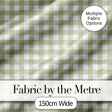 Soft Sage Green Gingham Check Pattern with Subtle Vintage Texture Seamless Digital Print Fabric by the Metre UK Sewing Quilting Textile