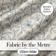 Elegant Beige Botanical Line Art Leaves Pattern with Floral Stems Seamless Digital Print Fabric by the Metre UK Sewing Quilting Textile