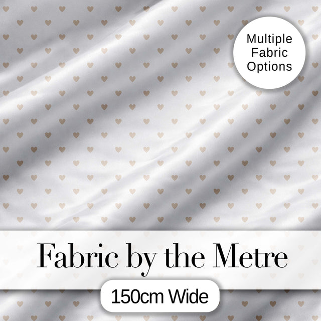 Cute Small Heart Polka Dot Pattern with Soft Neutral Background Seamless Design Digital Print Fabric by the Metre UK Sewing Quilting Textile