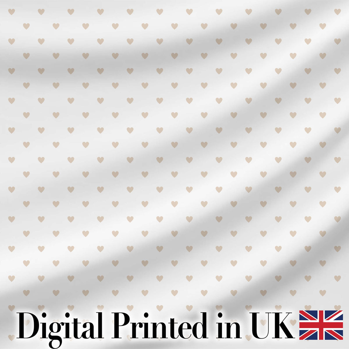 Cute Small Heart Polka Dot Pattern with Soft Neutral Background Seamless Design Digital Print Fabric by the Metre UK Sewing Quilting Textile