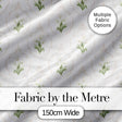 Elegant Vintage Tulip Floral Frame Pattern with Soft Neutral Background SeamlessDigital Print Fabric by the Metre UK Sewing Quilting Textile