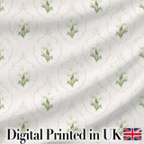 Elegant Vintage Tulip Floral Frame Pattern with Soft Neutral Background SeamlessDigital Print Fabric by the Metre UK Sewing Quilting Textile