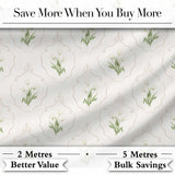 Elegant Vintage Tulip Floral Frame Pattern with Soft Neutral Background SeamlessDigital Print Fabric by the Metre UK Sewing Quilting Textile