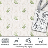 Elegant Vintage Tulip Floral Frame Pattern with Soft Neutral Background SeamlessDigital Print Fabric by the Metre UK Sewing Quilting Textile