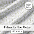 Delicate Small White Floral Sprig Pattern on Soft Neutral Background Seamless Digital Print Fabric by the Metre UK Sewing Quilting Textile