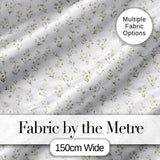 Delicate Small White Floral Sprig Pattern on Soft Neutral Background Seamless Digital Print Fabric by the Metre UK Sewing Quilting Textile