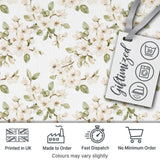 Elegant White Blossom Floral Pattern with Soft Green Leaves Seamless Botanical Digital Print Fabric by the Metre UK Sewing Quilting Textile