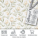 Soft Neutral Tulip Floral Pattern with Gentle Watercolor Leaves Seamless  Digital Print Fabric by the Metre UK Sewing Quilting Textile