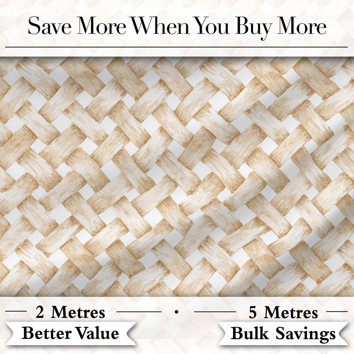 Woven Basket Texture Pattern in Warm Neutral Tones Seamless Rustic Design Digital Print Fabric by the Metre UK Sewing Quilting Textile