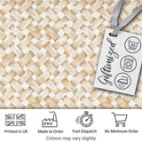 Woven Basket Texture Pattern in Warm Neutral Tones Seamless Rustic Design Digital Print Fabric by the Metre UK Sewing Quilting Textile