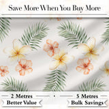 Tropical Hibiscus and Frangipani Floral Pattern with Palm Leaves  Design Digital Print Fabric by the Metre UK Sewing Quilting Textile