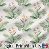 Watercolor Tropical Banana Leaves and Bird of Paradise Floral Pattern  Design Digital Print Fabric by the Metre UK Sewing Quilting Textile