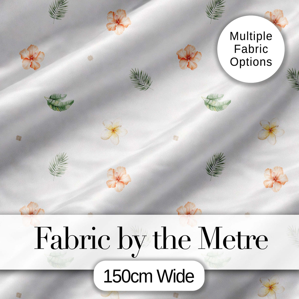 Minimal Tropical Floral and Leaf Scattered Pattern with Soft Neutral  Digital Print Fabric by the Metre UK Sewing Quilting Textile