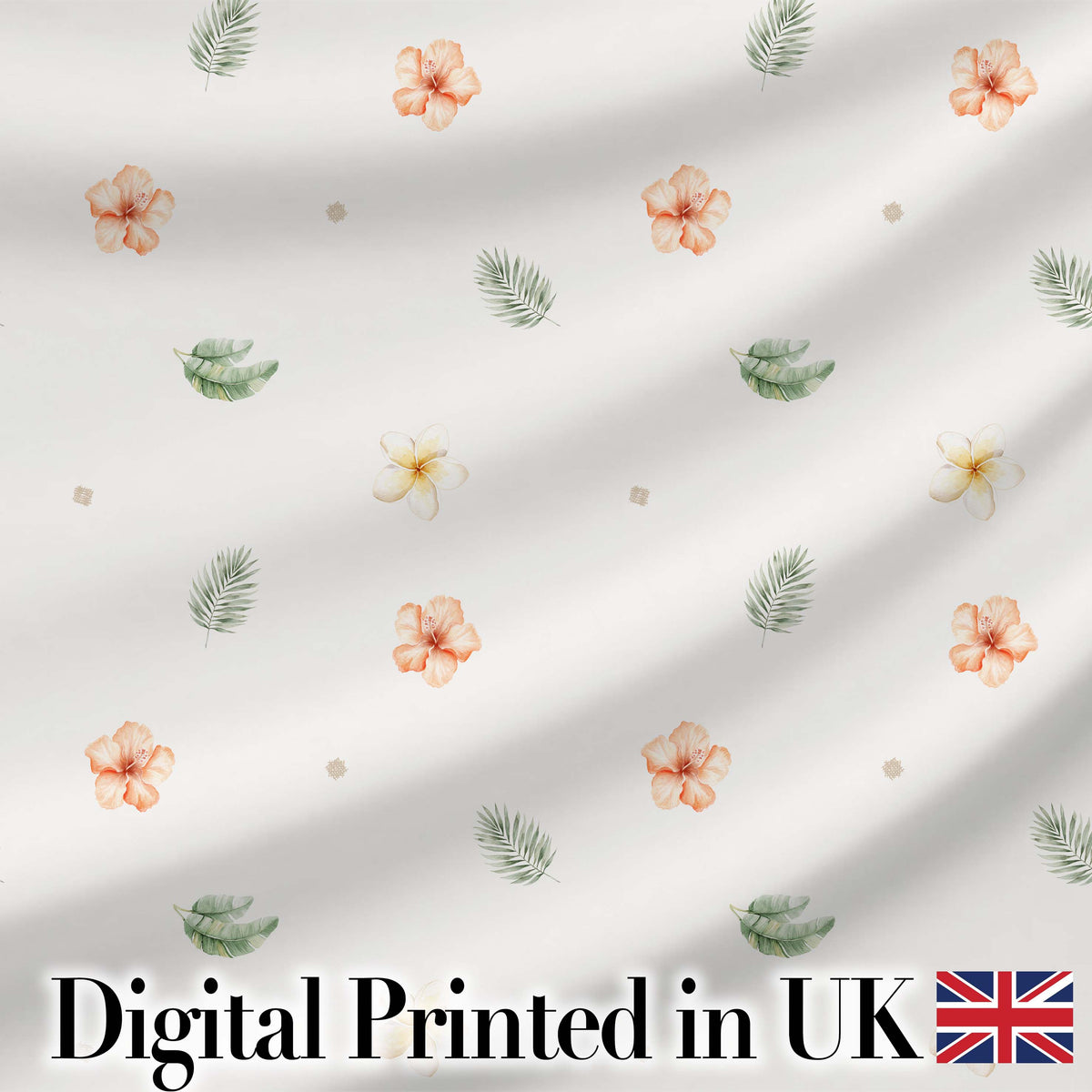 Minimal Tropical Floral and Leaf Scattered Pattern with Soft Neutral  Digital Print Fabric by the Metre UK Sewing Quilting Textile