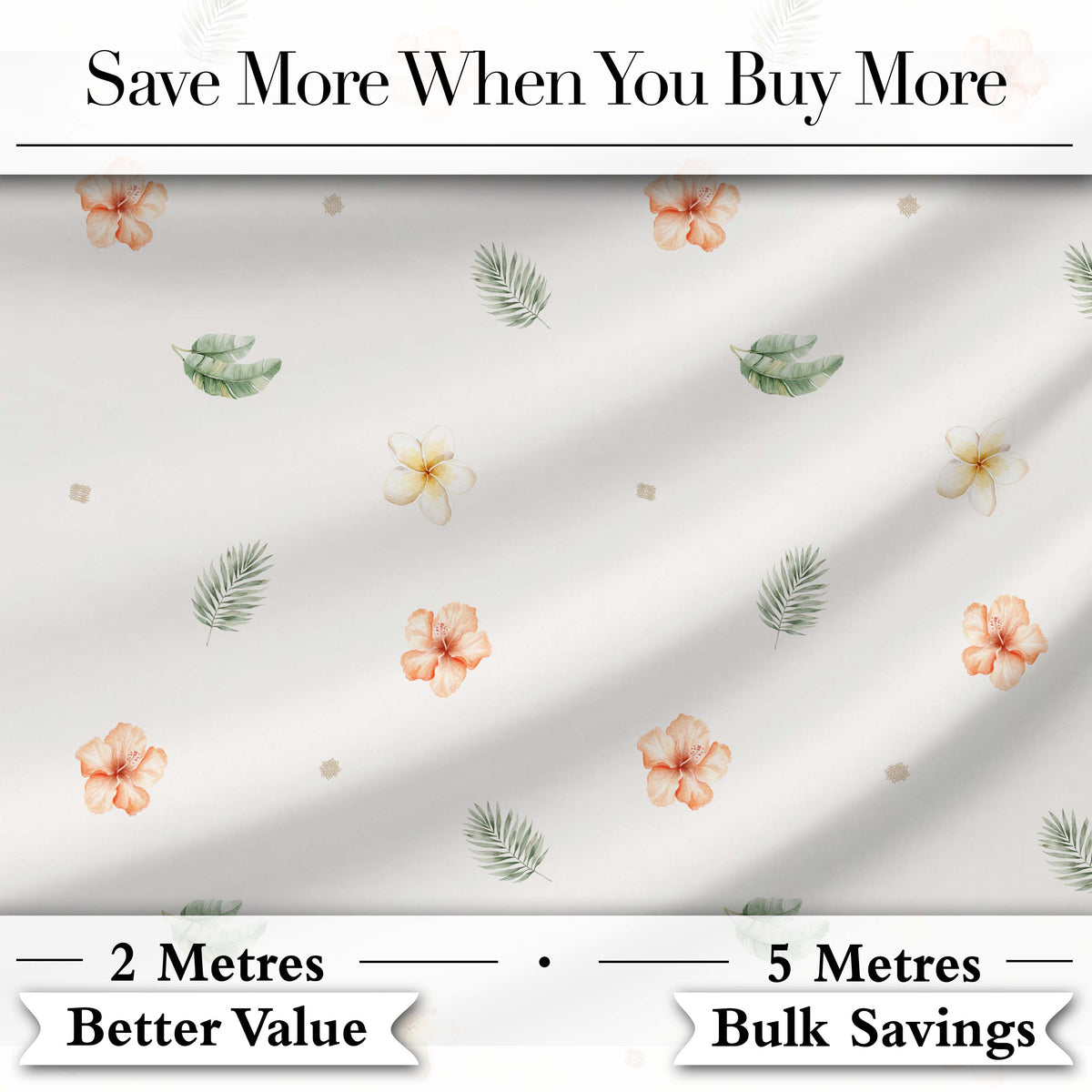 Minimal Tropical Floral and Leaf Scattered Pattern with Soft Neutral  Digital Print Fabric by the Metre UK Sewing Quilting Textile
