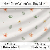 Minimal Tropical Floral and Leaf Scattered Pattern with Soft Neutral  Digital Print Fabric by the Metre UK Sewing Quilting Textile