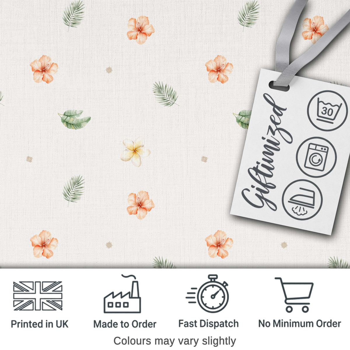 Minimal Tropical Floral and Leaf Scattered Pattern with Soft Neutral  Digital Print Fabric by the Metre UK Sewing Quilting Textile