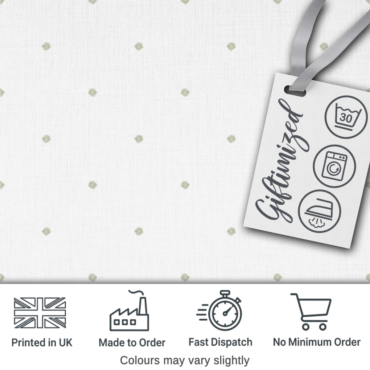 Simple Small Polka Dot Pattern in Soft Sage Green on Neutral Background  Design Digital Print Fabric by the Metre UK Sewing Quilting Textile